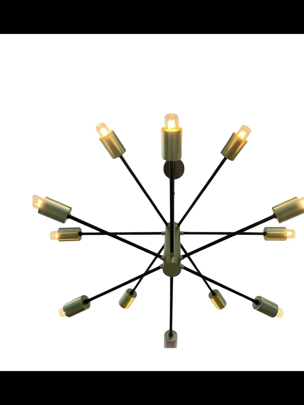 Modern Gold and Black Sputnik Chandelier Ceiling Light